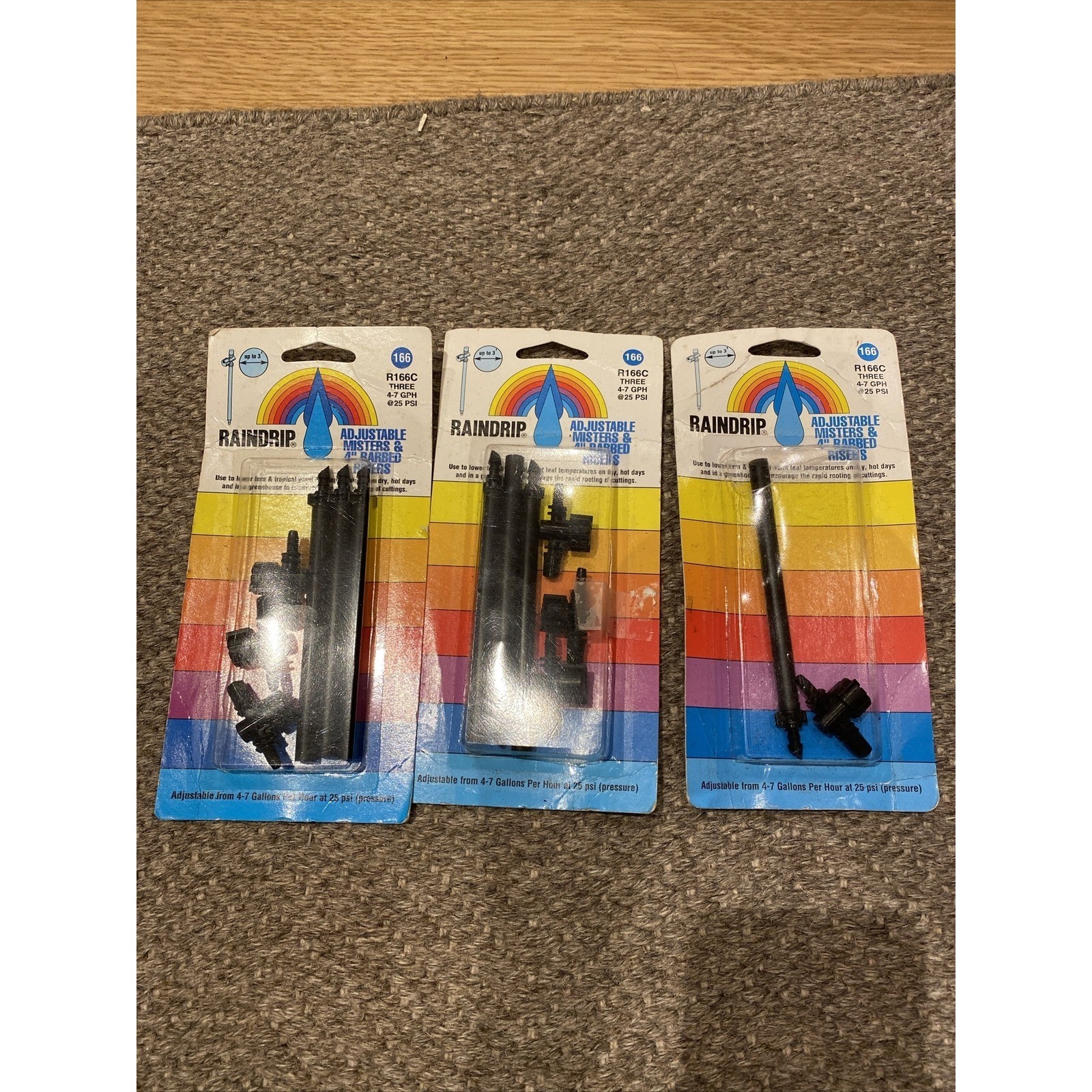 Raindrip Adjustable Misters And 4" Barbed Risers New (total of 7)