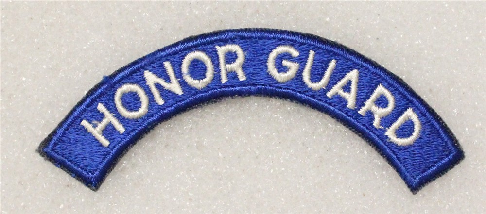 Army Patch 4905 - "HONOR GUARD" tab - white on blue w/cut edge