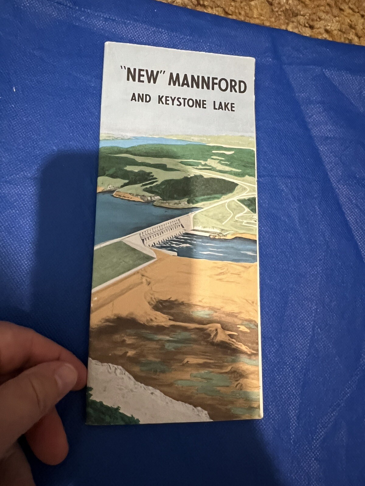 Original Keystone Lake Map From 1960s When It Opened. RARE 60 Yr Old Map!