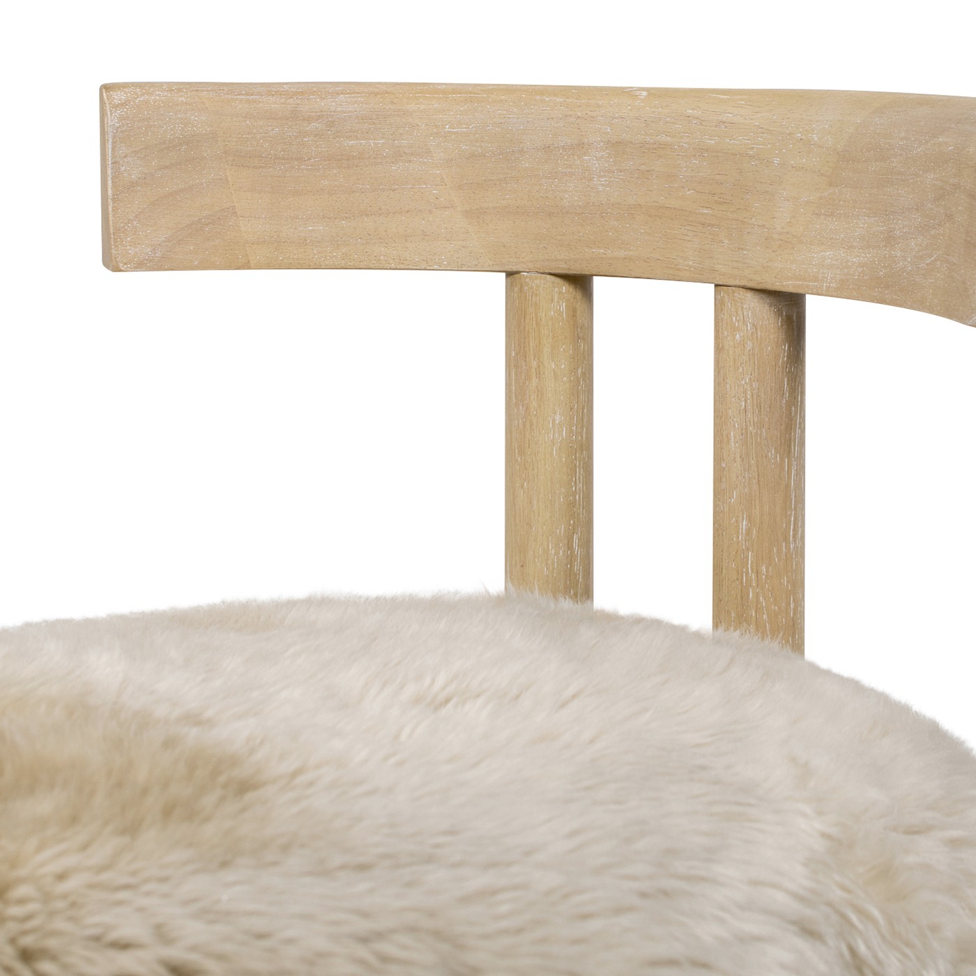 Arden 19.5" Genuine Sheepskin Fur Split Back Dining Chair Natural Blonde