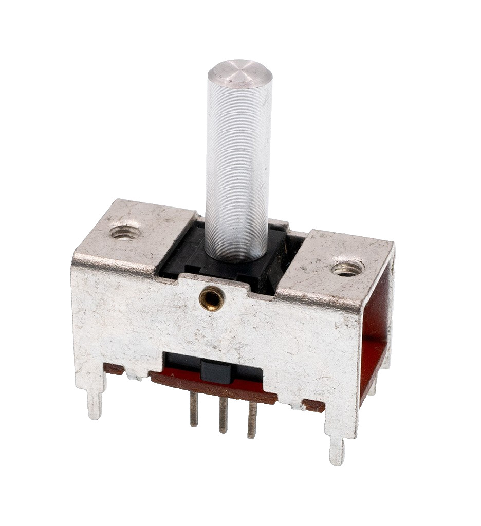 Panel Mount 6-pin 2 Position DPDT Toggle Switch, Round Baton Actuator, PCB