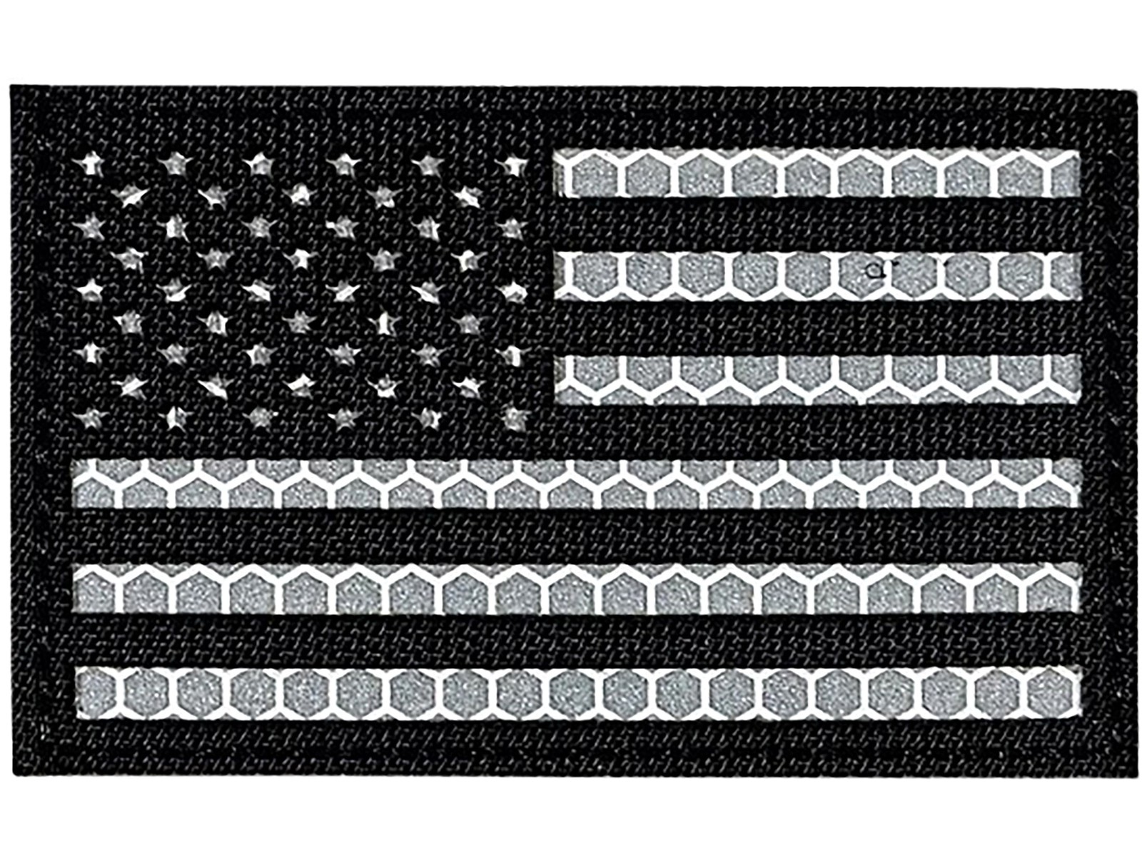Merica Life IR Reflective US Flag Morale Patch Black and White