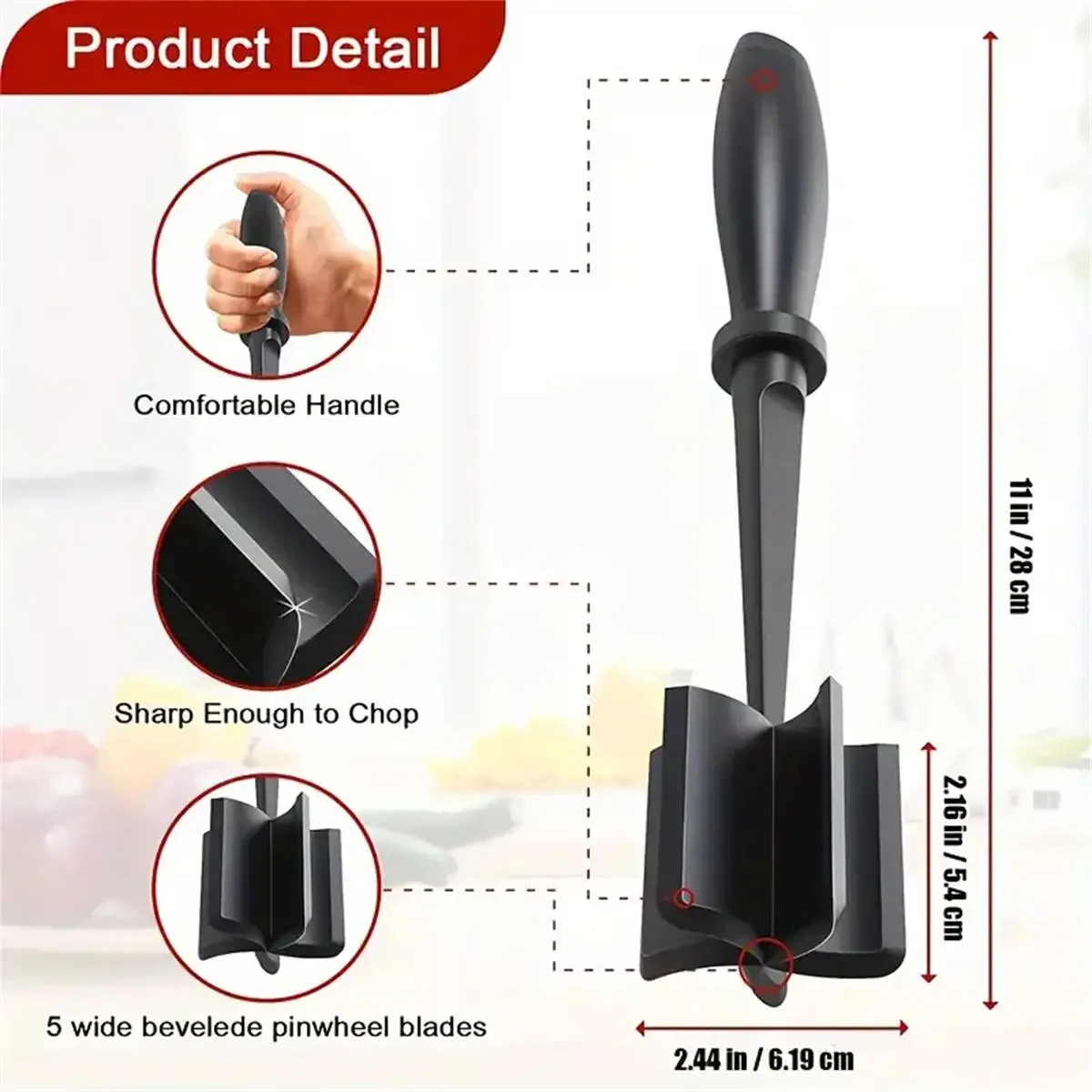 Heat Resistant Meat Chopper Smasher for Ground Beef Hamburger & More
