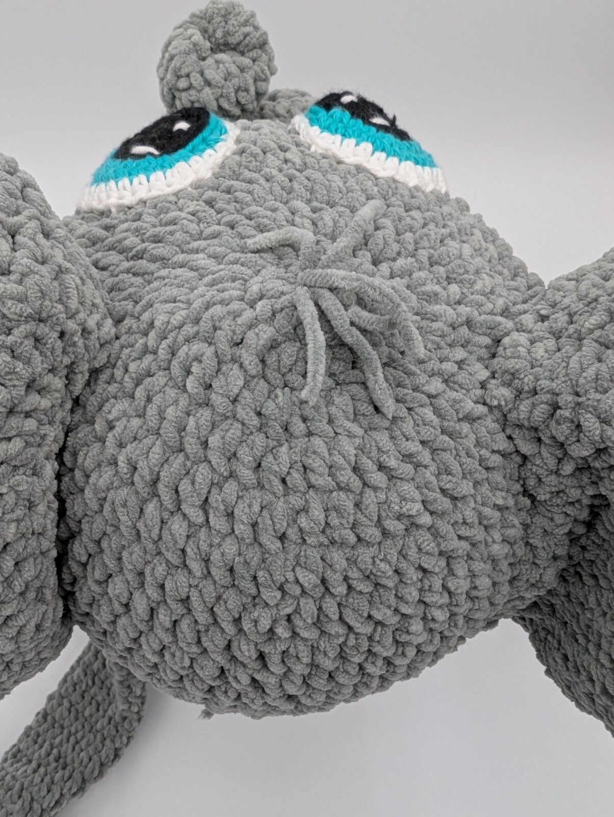 Knottie Hooks Handmade Crochet Elephant Hat with Pop-up Ears - Youth