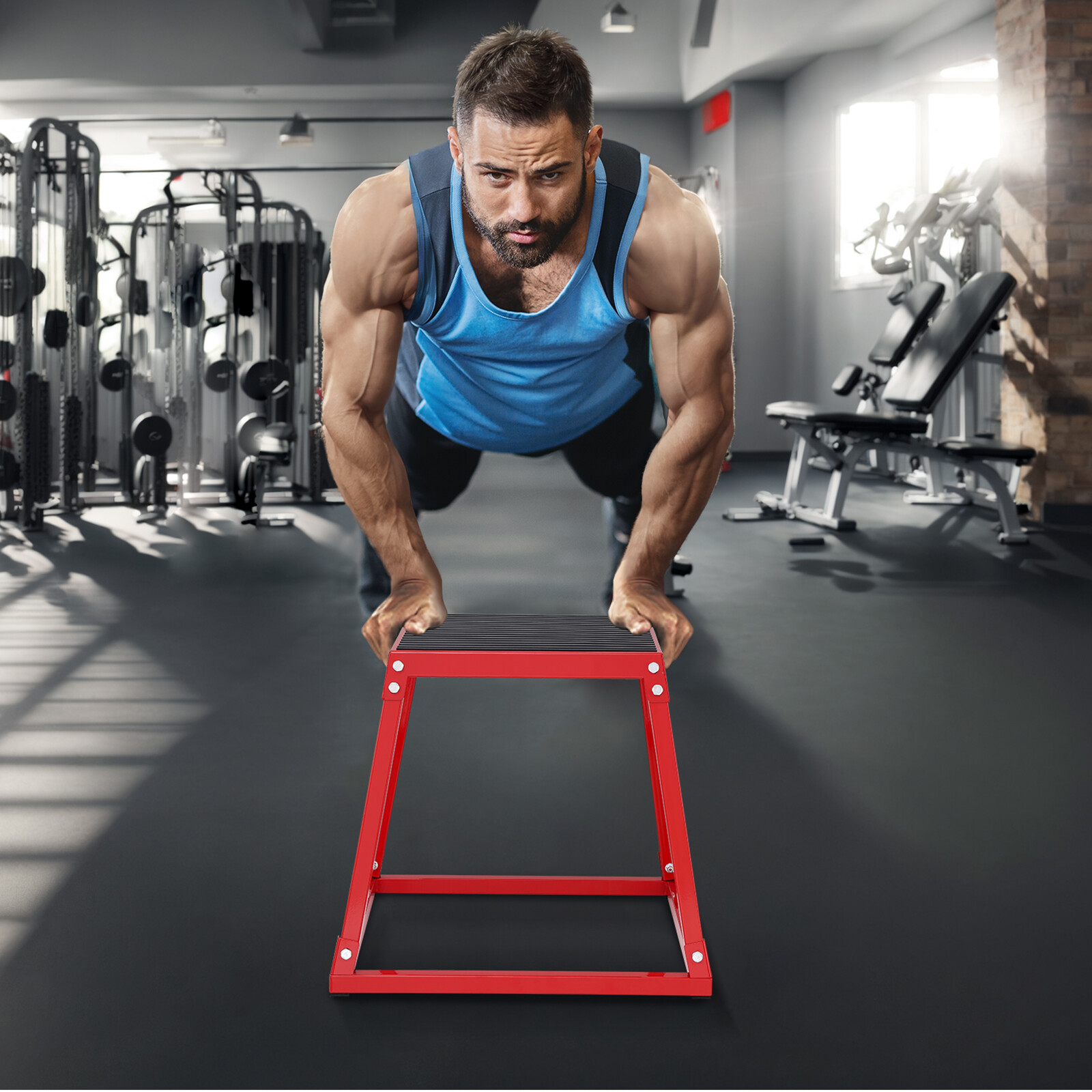 Uimoso 12/18/24 Inch Plyometric Jump Box Fitness Exercise Plyo Box Step Cross