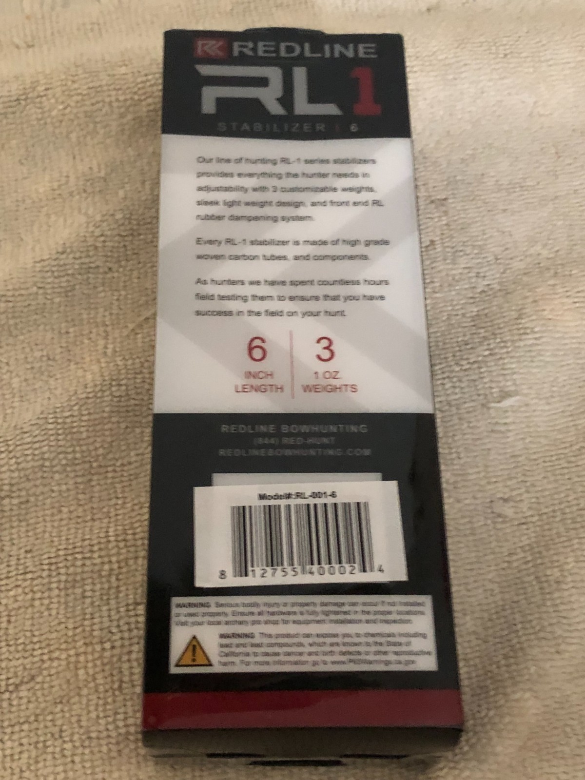 New Redline RL 1 Stabilizer 6" RL-001-6