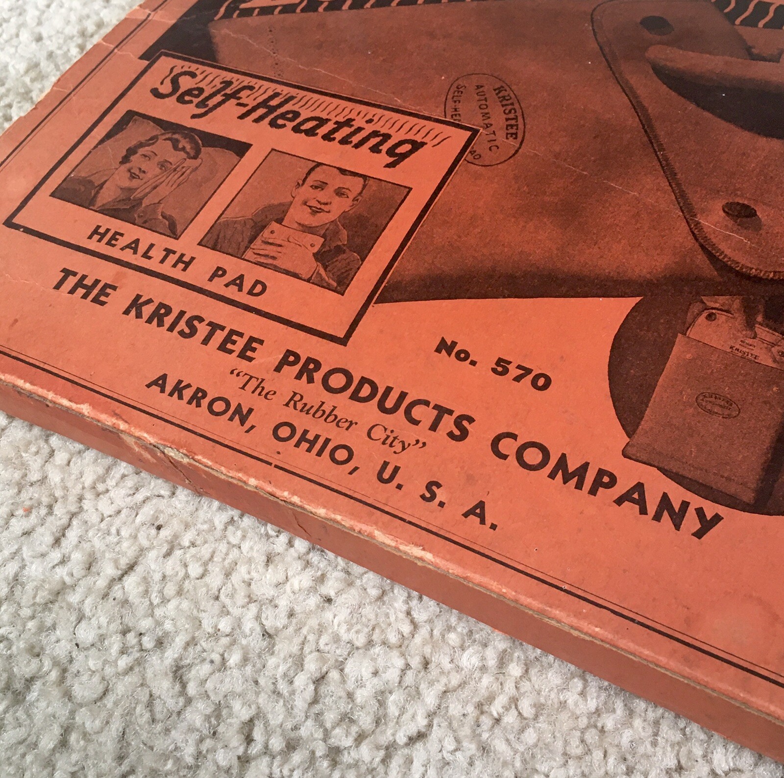 Vintage Kristee Self-Heating Health Pad No. 570 - Kristee Products Co. Akron OH