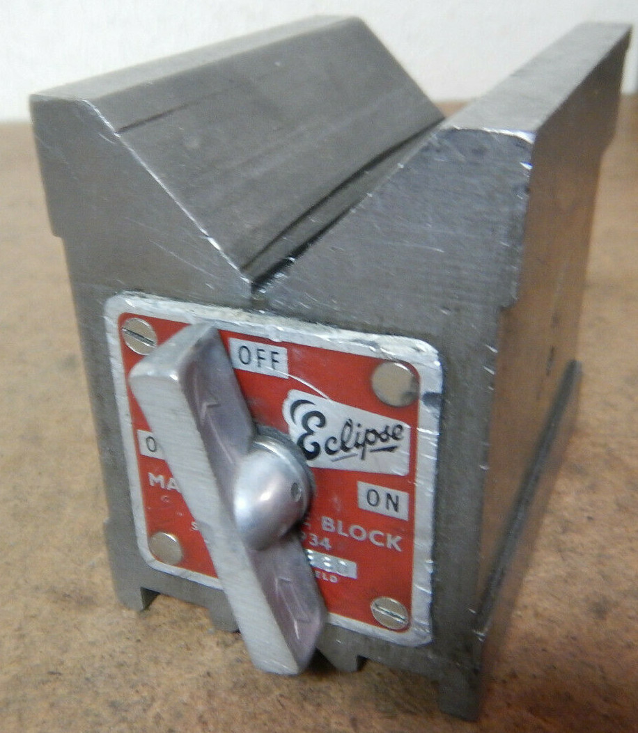 ECLIPSE 934 MAGNETIC V BLOCK MACHINIST TOOLING LOT B FOR SURFACE GRINDER
