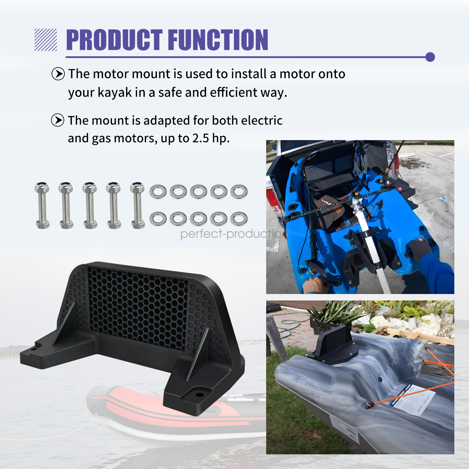 Transom Kayak Motor Mount - Kayak Trolling Motor Mount For Easy and Quick