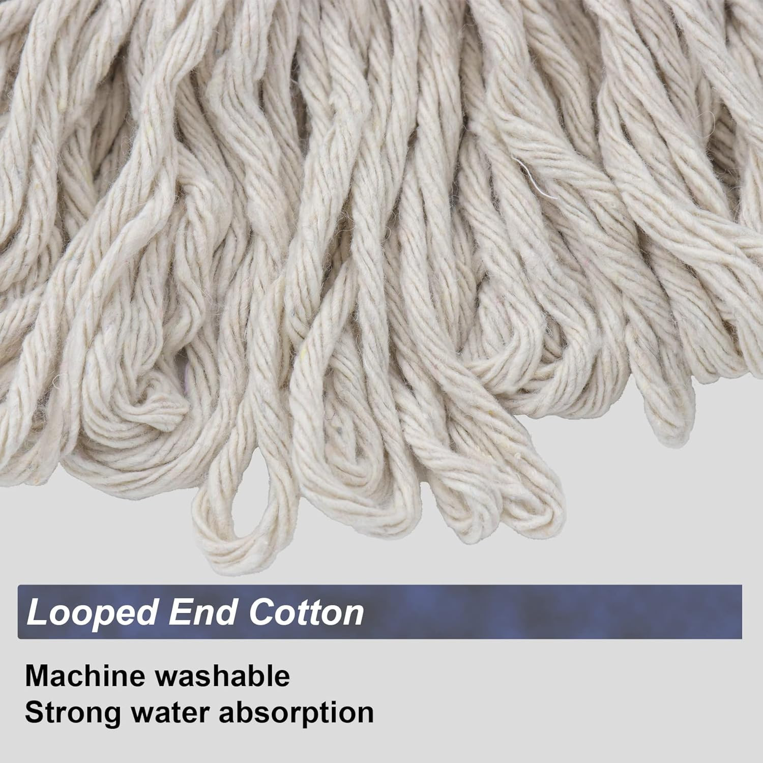 Cotton String Screw on Type Mop Replacement Head Refill Compatible with All Stan