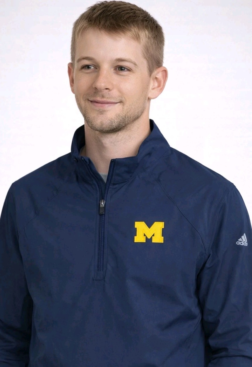 Michigan Wolverines 1/4 Zip Windbreaker Clima Proof