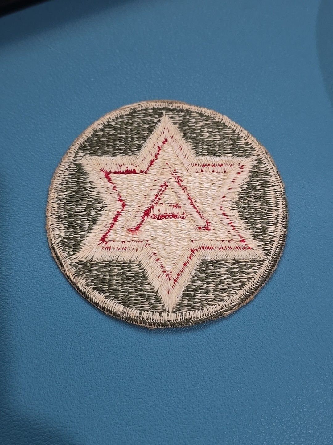 US 6th Army Patch-Cut Edge-Snow Back---Original WW-II-Superb*