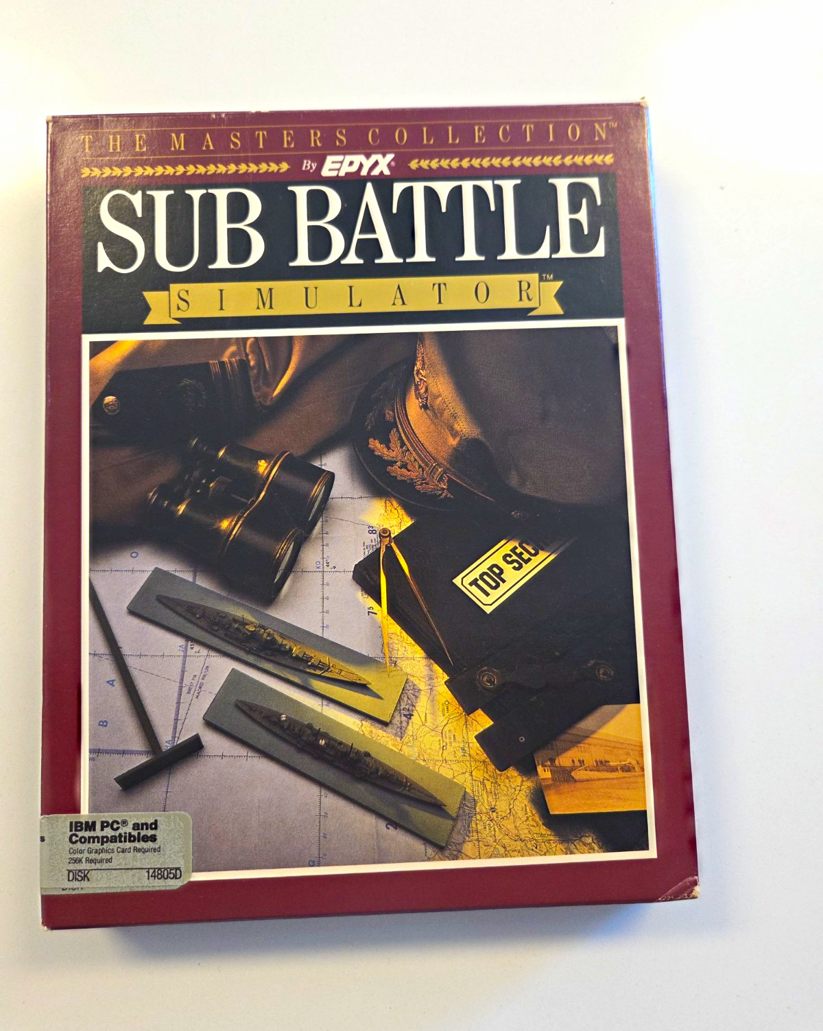 Epyx Sub Battle Simulator Masters Collection Big Box Floppy Disk Manual IBM PC