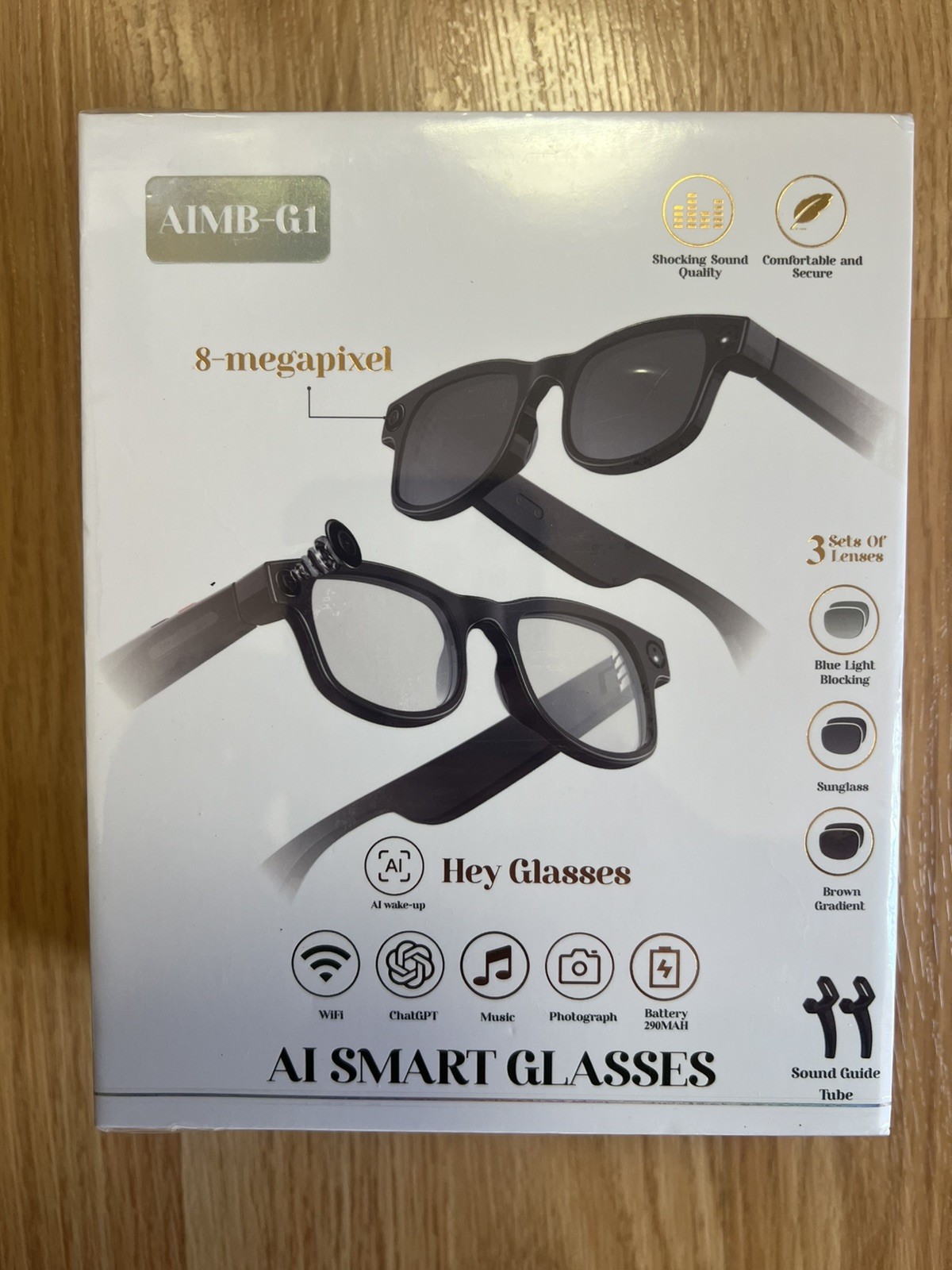 AIMB-G1 AI Smart Glasses Wi-Fi Bluetooth Connectivity