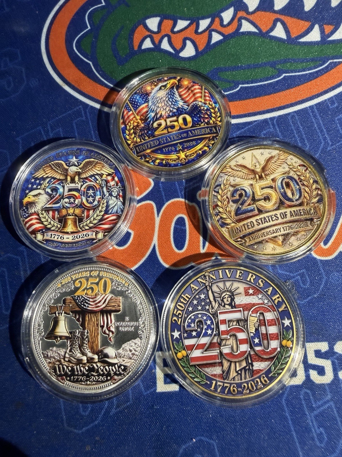 250th Anniversary USA Commemorative Challenge Coins (set Of 5)🎉🎉🎁🎁