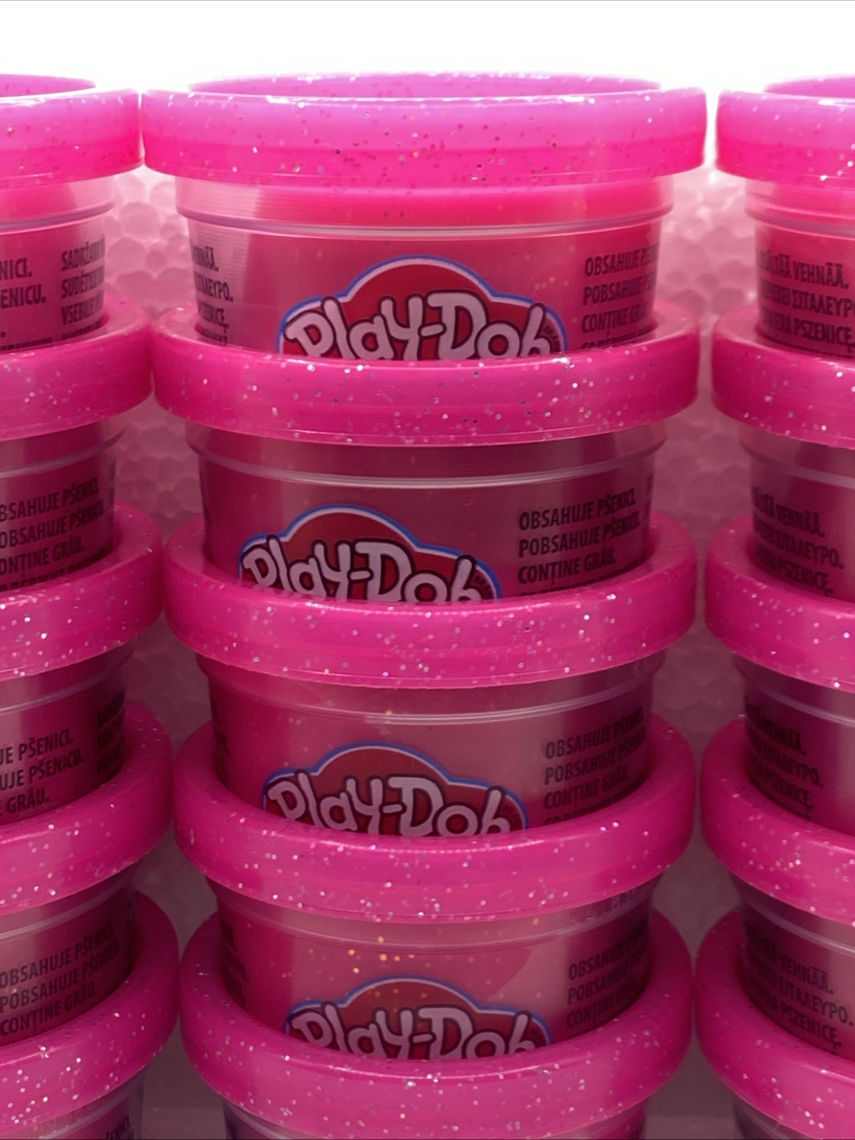 Hasbro Play-Doh (25) 1 Ounce Containers SPARKLE RED VIOLET GLITTER