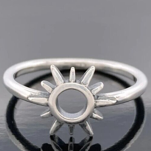 Solid Metal Attractive Women's Adjustable Sun Toe Ring White Gold Plated Silver
