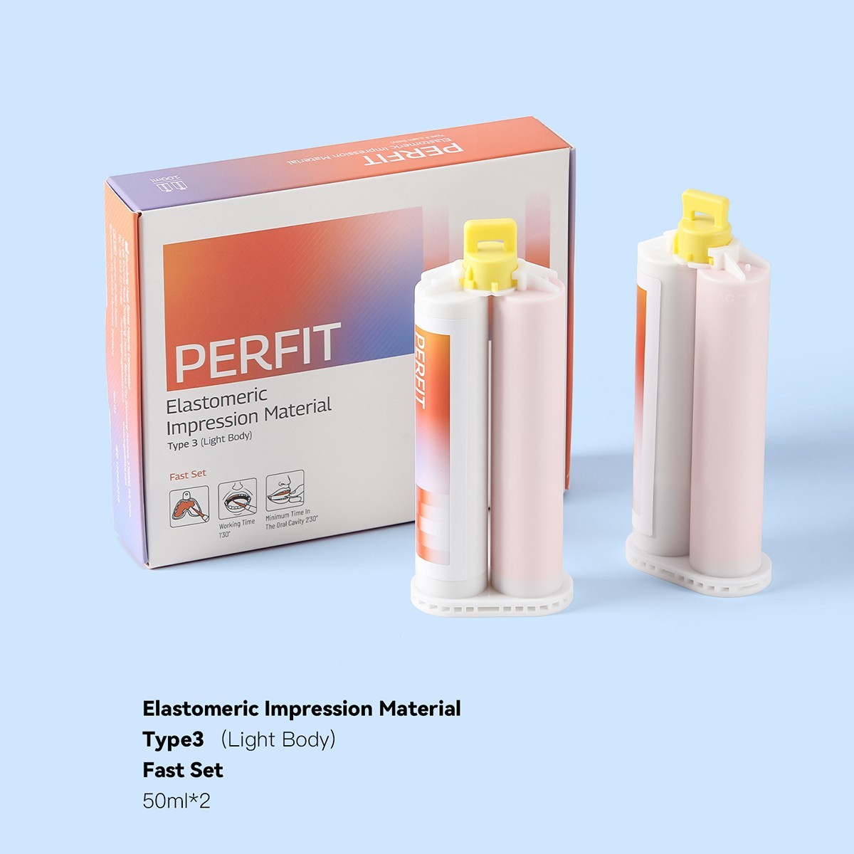 Dental Light Body Elastomeric Impression Material Cartridges Fast / Normal Set