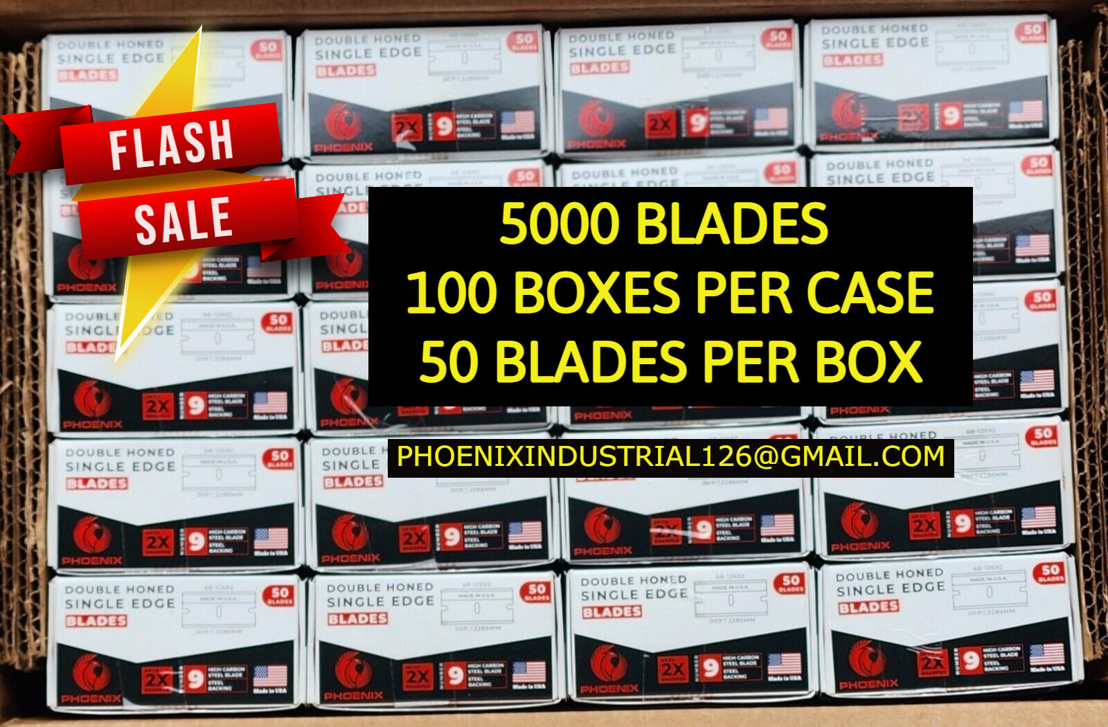 5000 BLADES! .009 #9 Industrial Single Edge Razor Blades Made In USA Heavy Duty!