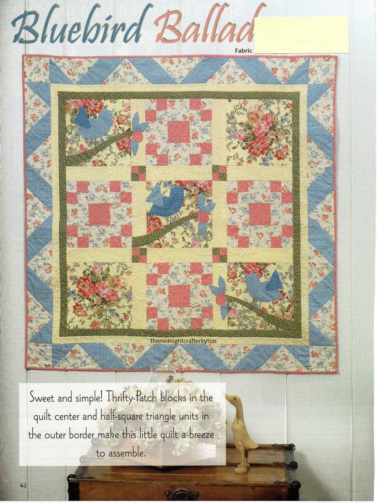 Bluebird Ballad Quilt Pattern Pieced/Applique WS