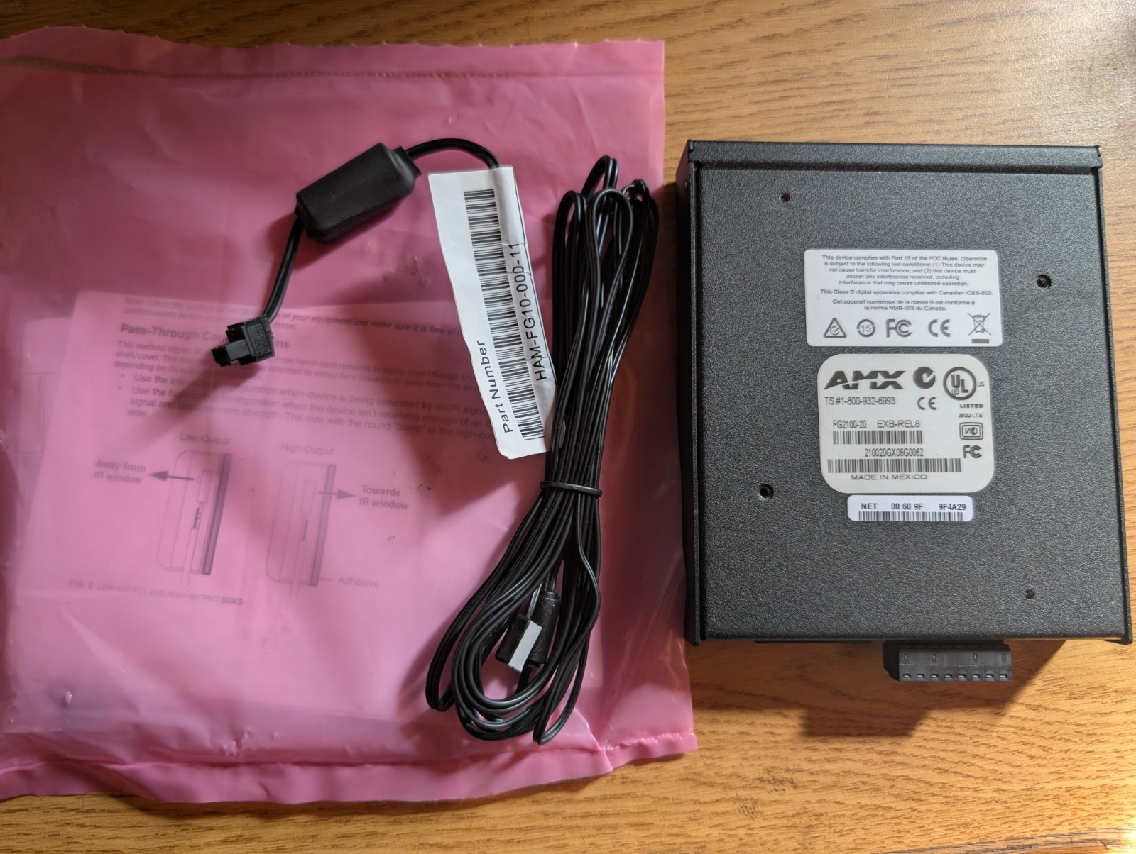 AMX FG2100-20 EXB-REL8 ICSLan Relay Interface 8 Channels