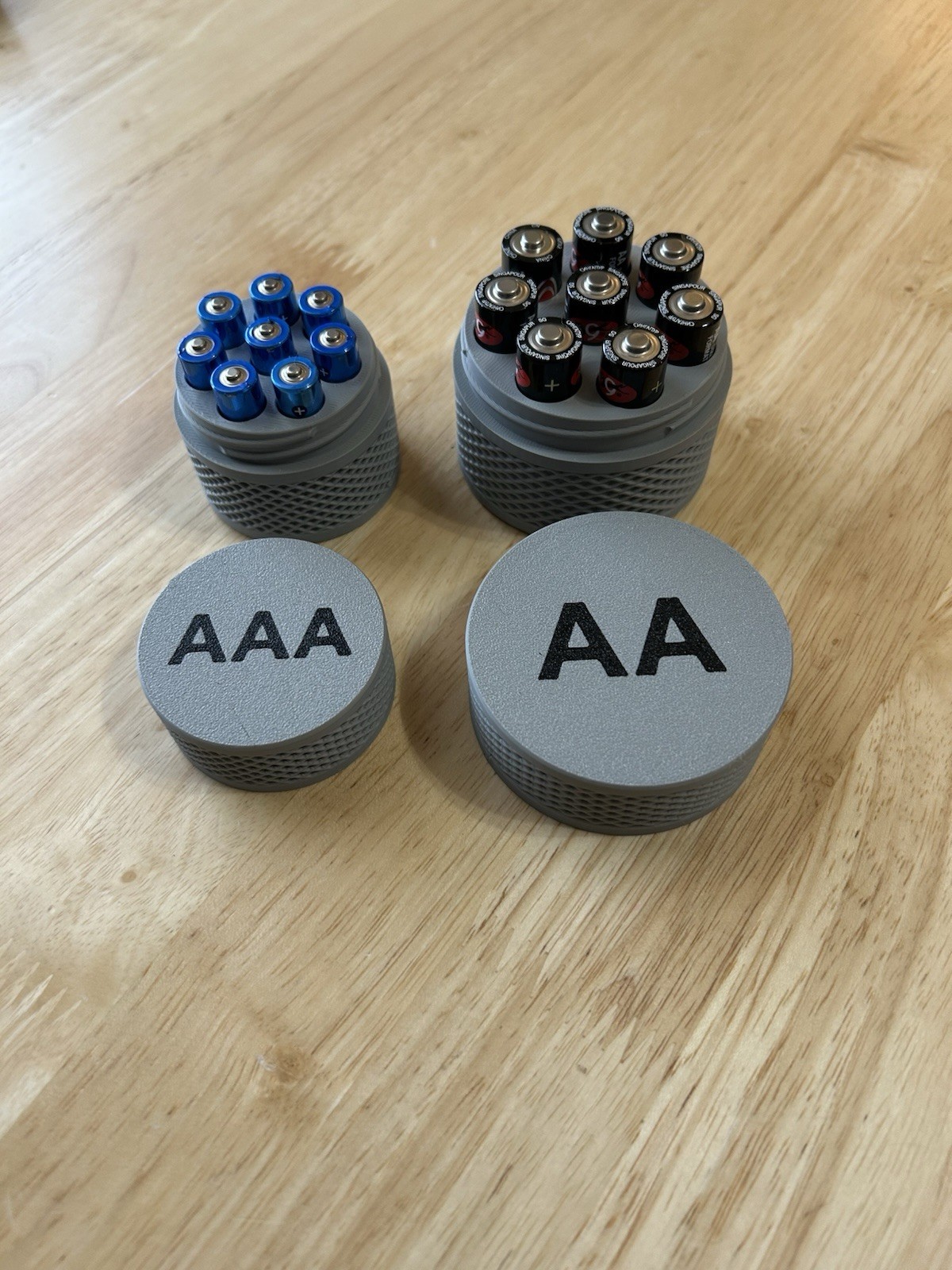 Set Of Two AA And AAA Battery Storage Containers Made In The USA