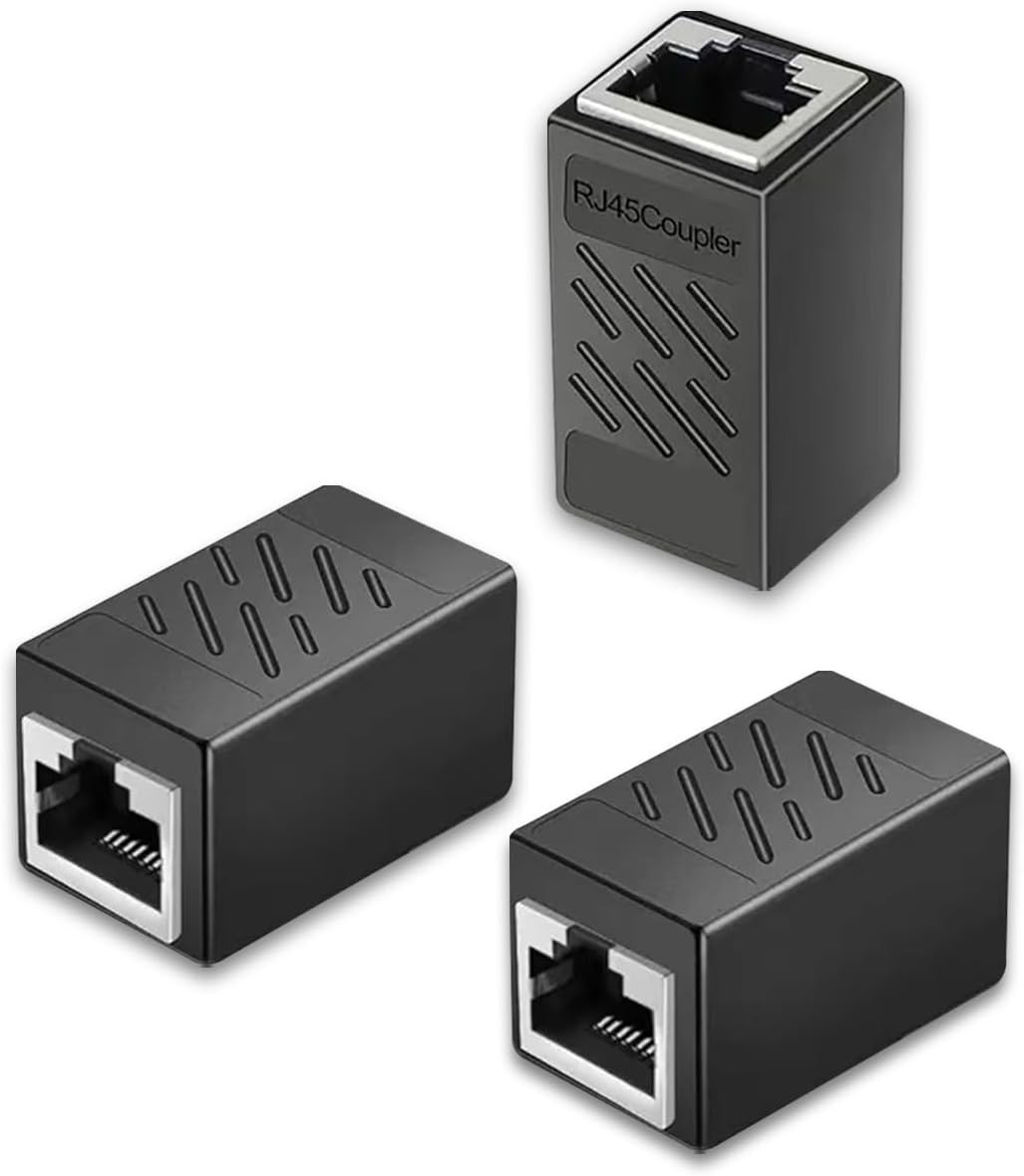 3 Pack Ethernet Coupler, Gold Plated Ethernet Extender, RJ45 Coupler Female ...