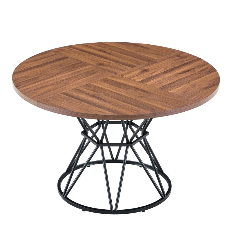 Round Dining Table Circle Table for 4 Kitchen Table MDF Tabletops Metal Brackets