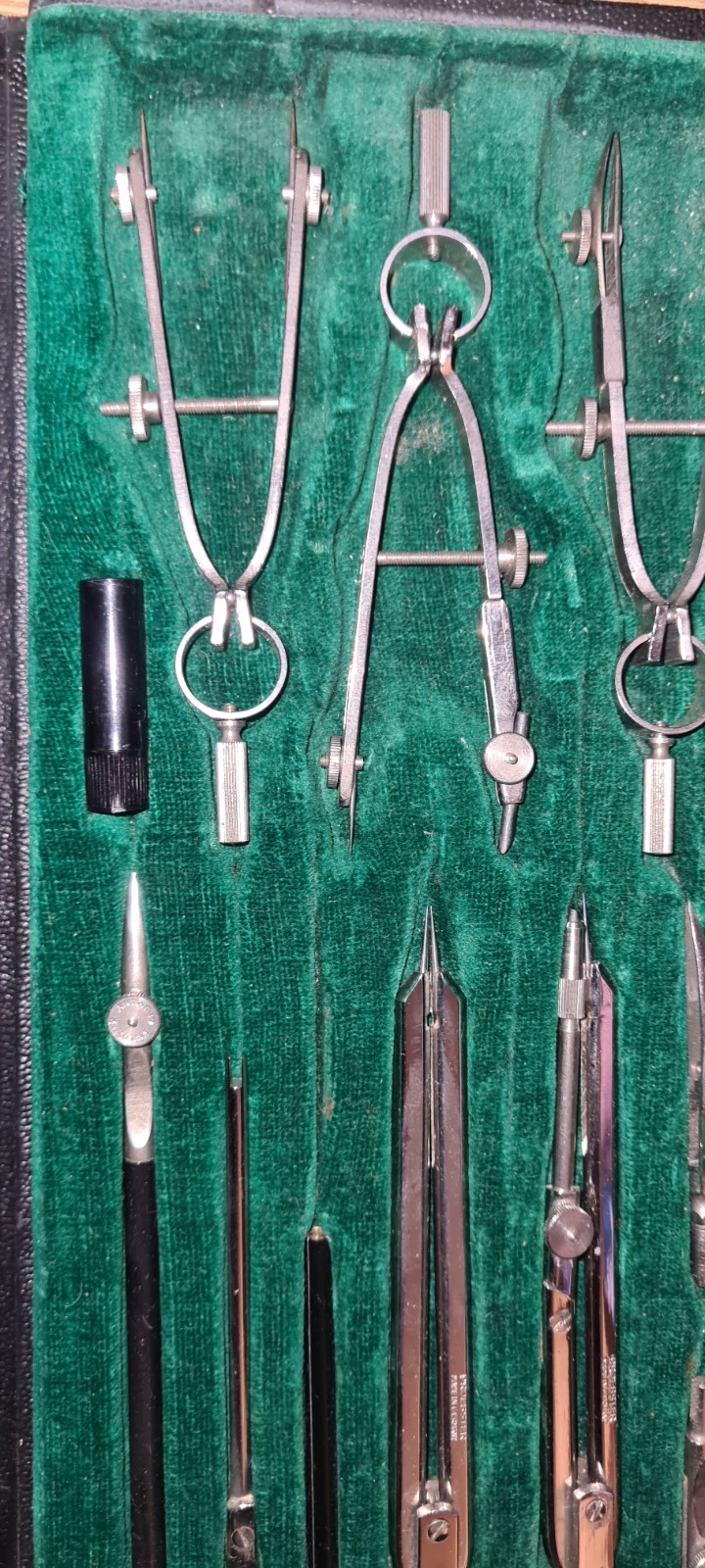 Germany Proebster Alfa A20 Drafting Drawing Tools Set Compass Draughtman 1950s