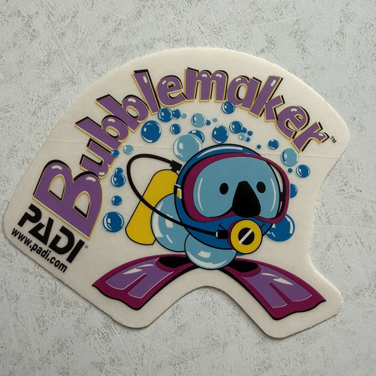 PADI Bubblemaker Sticker Clear Backing