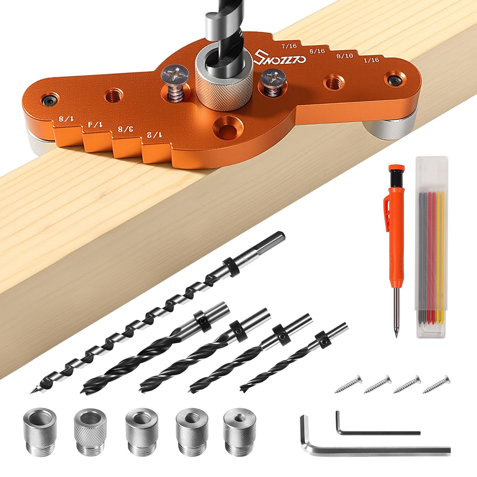 Dowel Jig Kit for Floating Shelf Bracket(& 1/2" x 11.8" Drill Bit),Self-Cente...