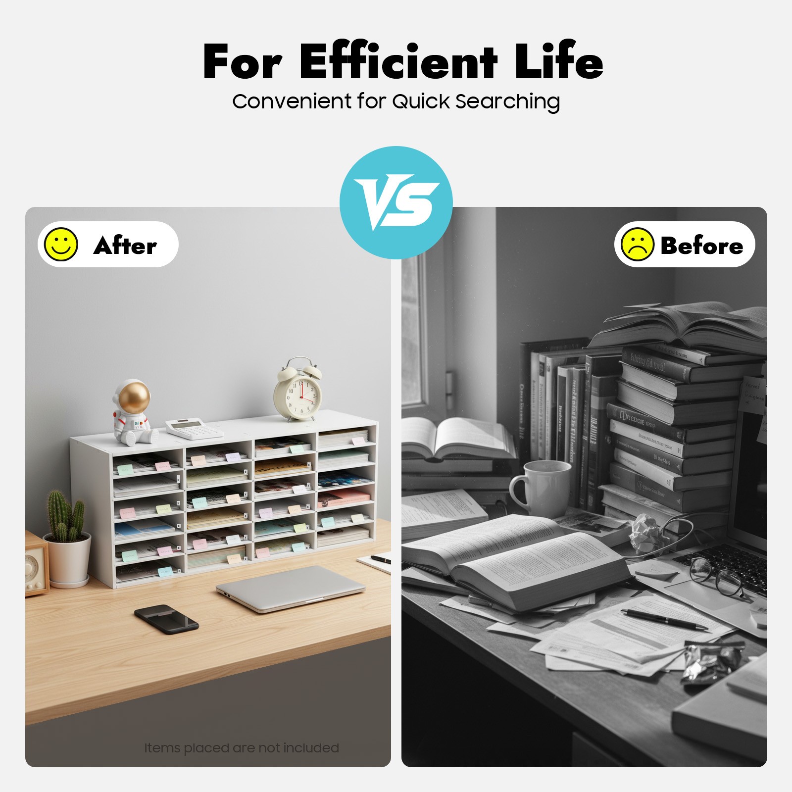 24 Slots Paper & Mail Organizer File Classification Cabinet Literature Organizer