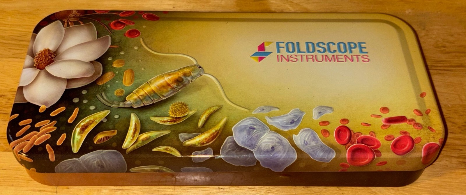 Foldscope Instruments Deluxe Individual Kit Paper Microscope Metal/Tin Case