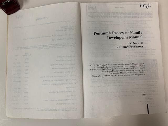 PENTIUM PROCESSORS FAMILY DEVELOPERS MANUAL 1995 (VOL 1: PENTIUM PROCESSORS)