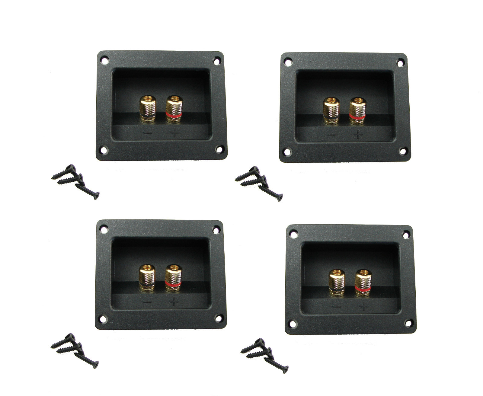 (4 PACK) GOLDWOOD SOUND RGT-3000 Gold Plated Binding Post Jack Dish w/Gasket
