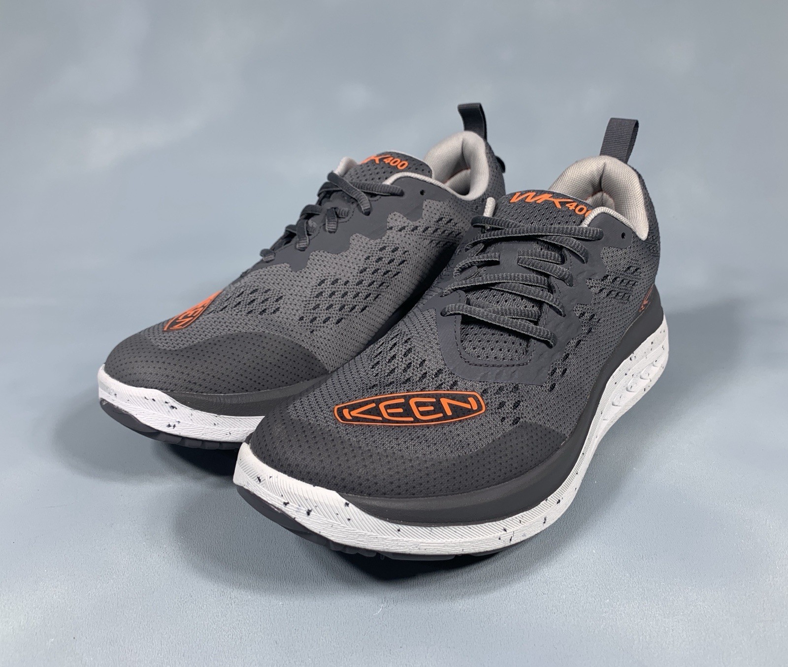 KEEN WK400 Walking Sneaker Shoes Steel Grey Orange 1027470 Men's 11