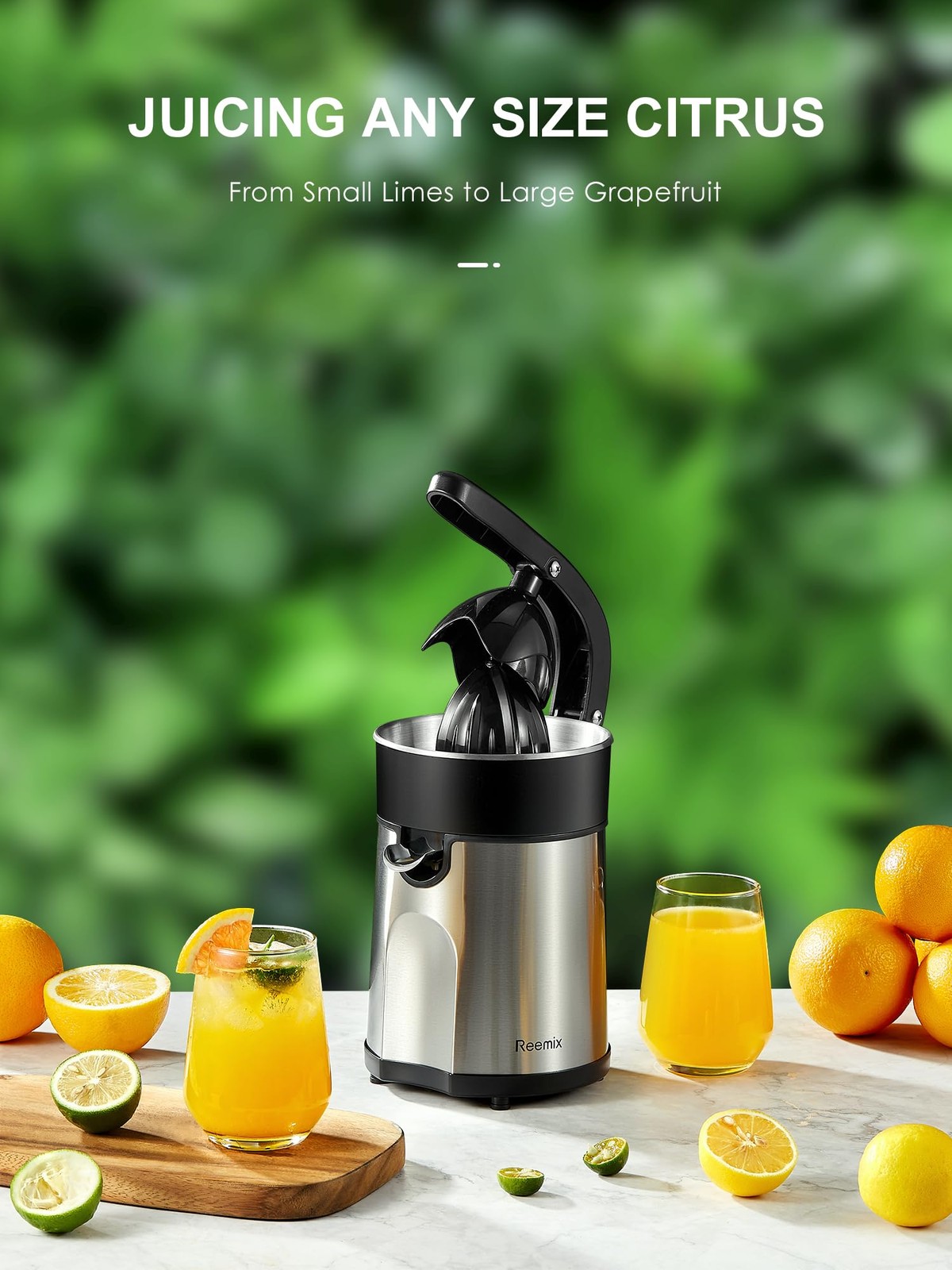 Electric Citrus Juicer Squeezer, Orange Juicer with Two Interchangeable Cones...