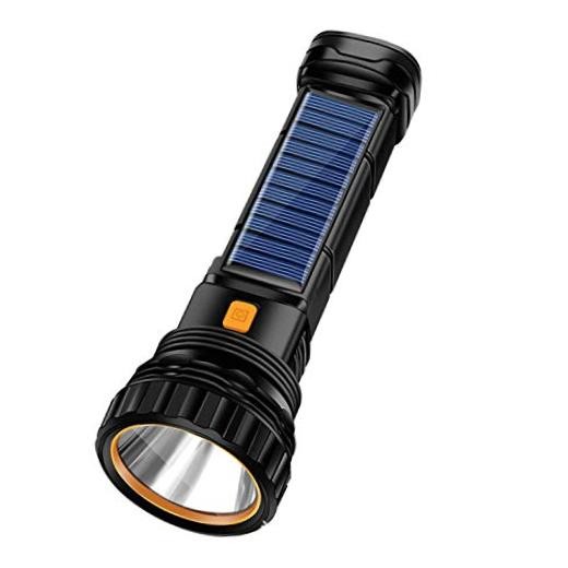 E-SHIDAI Solar Rechargeable Flashlight, Multi Function 1000 Lumens 1PCS Black