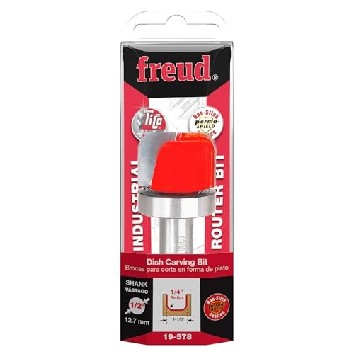 Freud 19-578 1/4" Radius Dish Carving Bit 1/2" Shank for Wood