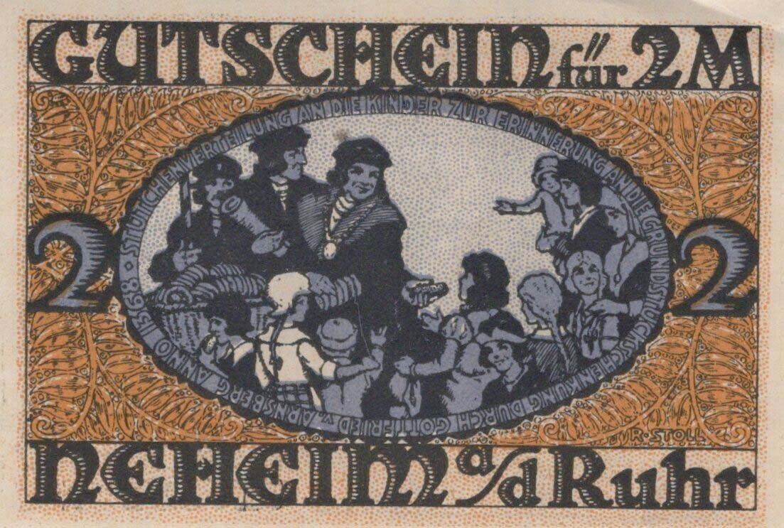 2 MARK City of NEHEIM Westphalia GERMANY Notgeld Paper Money Banknote #PF558.U