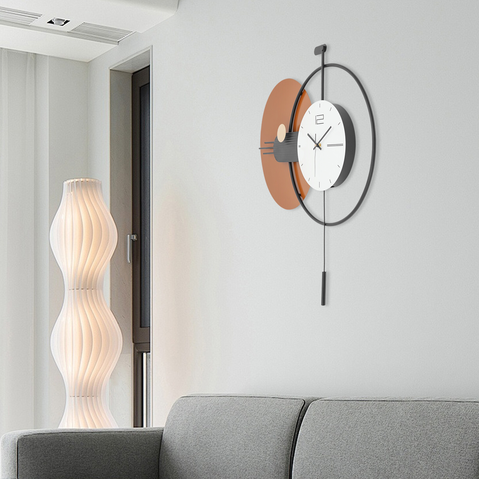 Modern Wall Clock with Pendulum – Stylish Large Clock for Home Decor