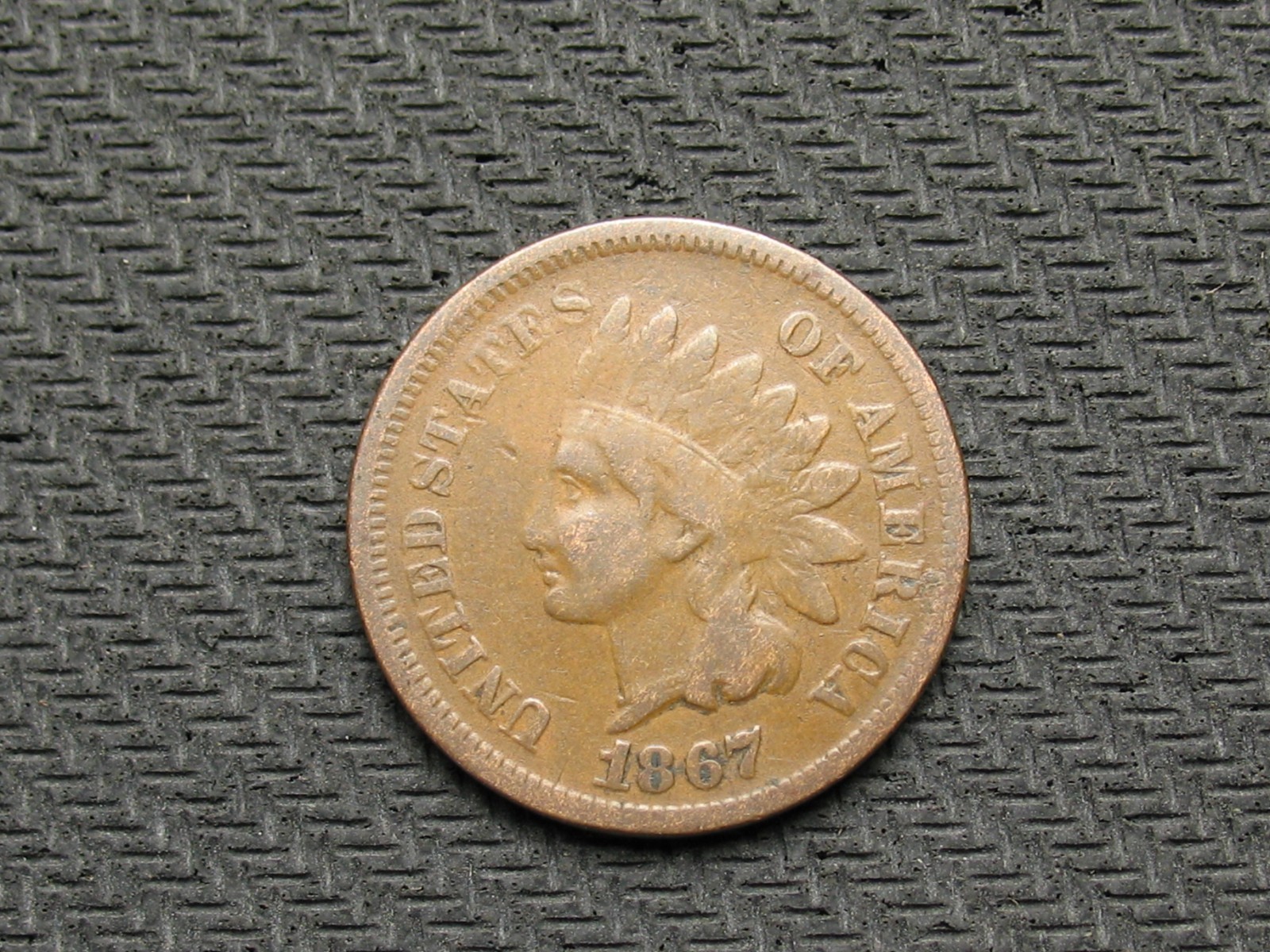 🔥OLD COPPER COIN F+ 1867 INDIAN HEAD CENT PENNY COLLECTIBLE U.S 🔥 LOT 176us