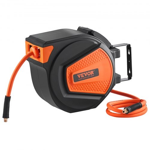 VEVOR Retractable Air Hose Reel,3/8 IN x 50 FT Hybrid Air Hose Max 300PSI,Air Co
