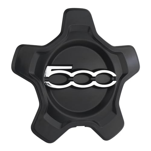 Wheel Center Cap Cover Compatible with 2016-2022 Fiat 500X Replaces 1 Pcs Black
