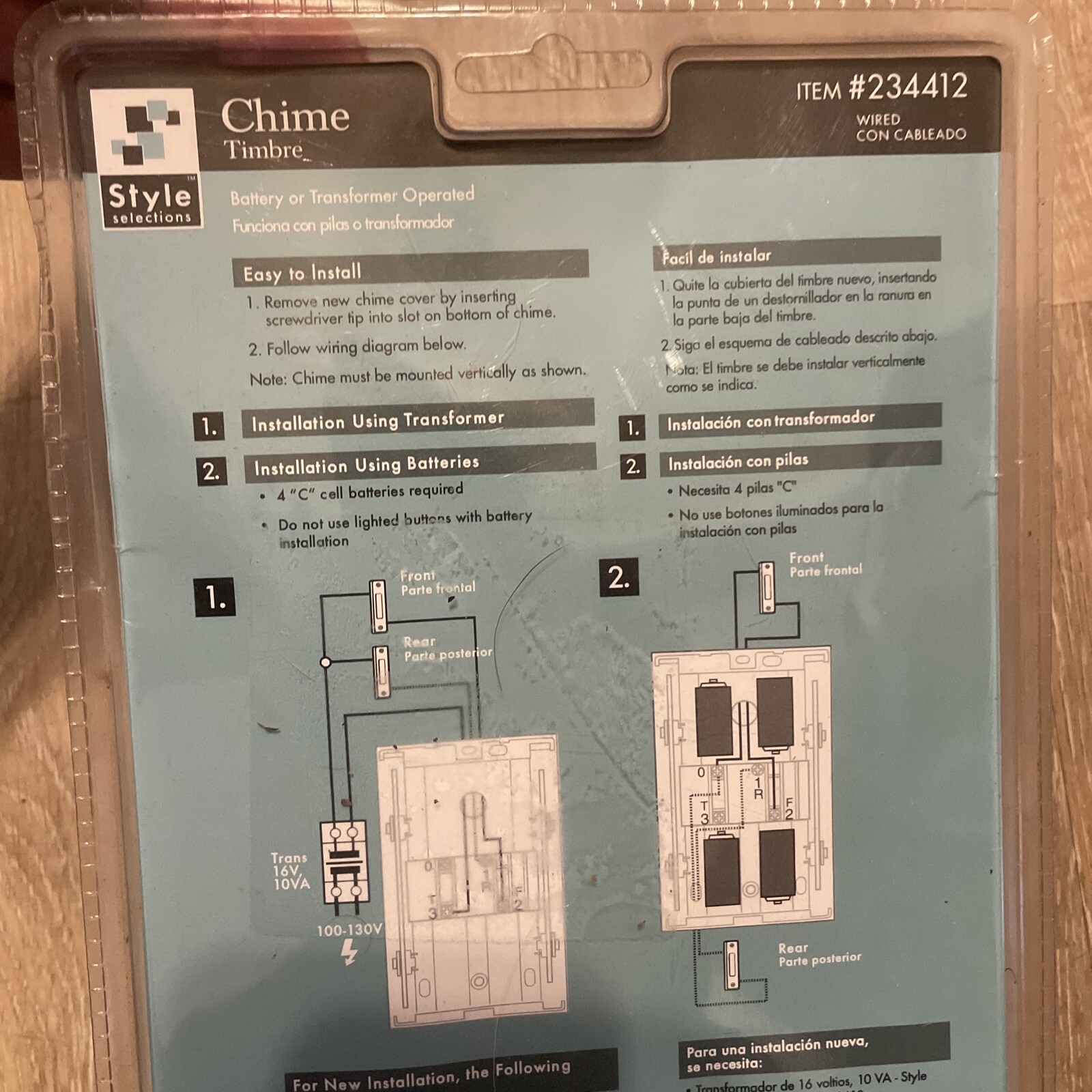 Style Selections Chime Doorbell #234412