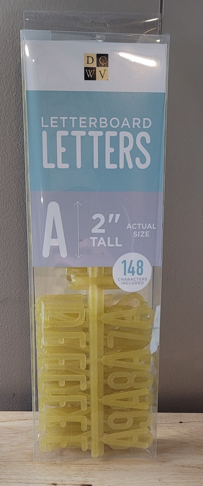 DCWV 2" LETTERBOARD LETTERS #609095 Gold Glitter 148 Pieces Plastic