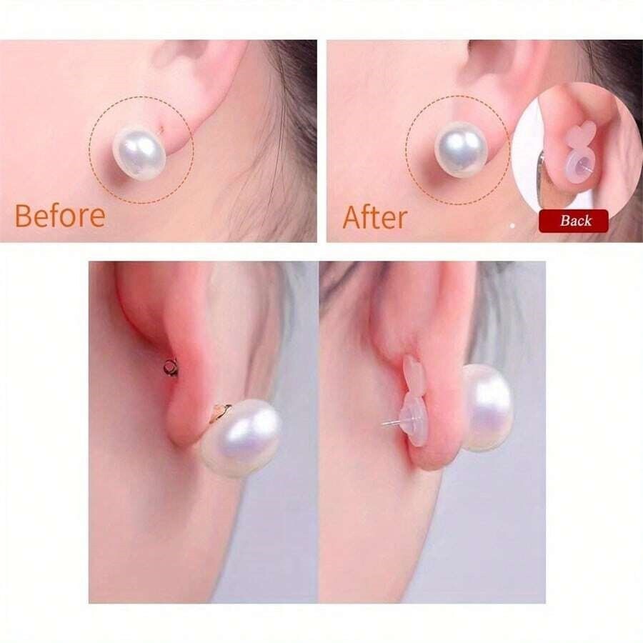 10Pcs Earring Lifter Backs Replacements Rubber Earring Backs for Droopy Ears