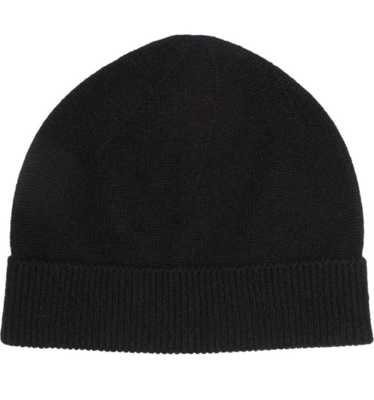 PHENIX 100% Cashmere Knit Hat Black Womens NWT $90 Slouch Ribbed Beanie OS