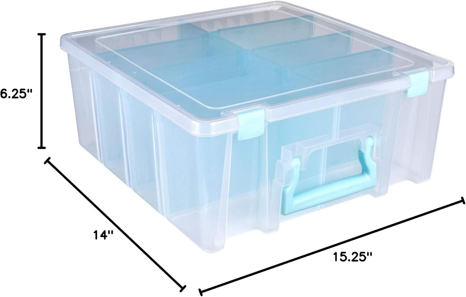 6990SA Super Satchel Double Deep Compartment Box - Art Storage with 8 Removable