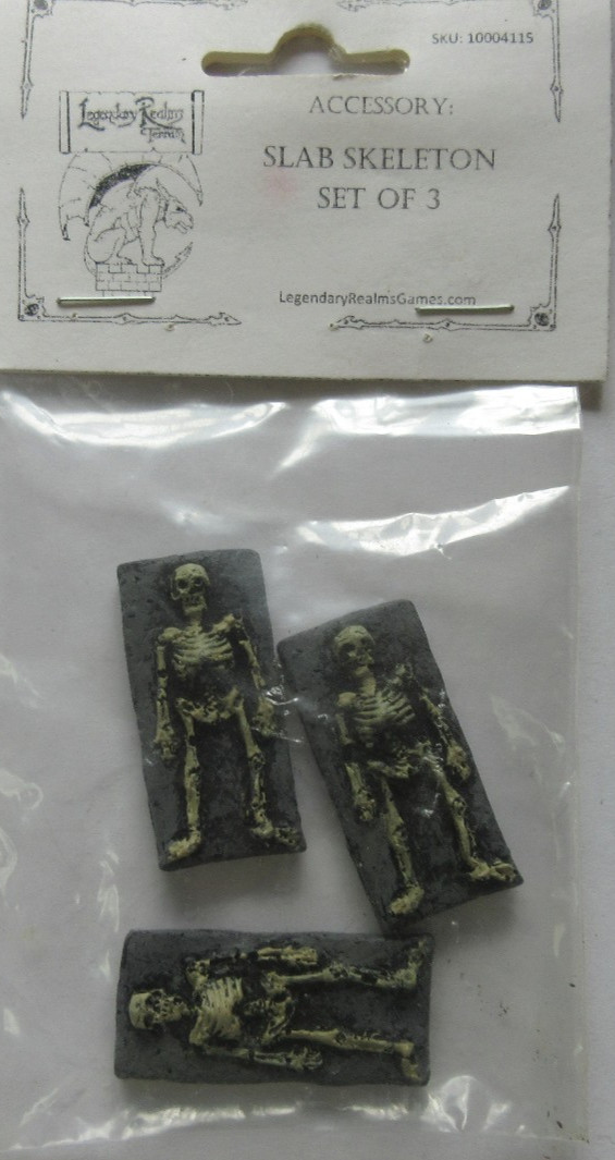OOP Legendary Realms D&D Terrain Accessories (NOT printed) 2" Slab Skeleton (3)